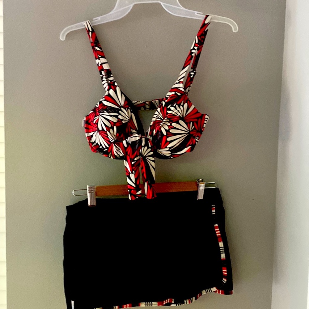 Bikini Bathing Suit Set - top size 10/ skirt size large